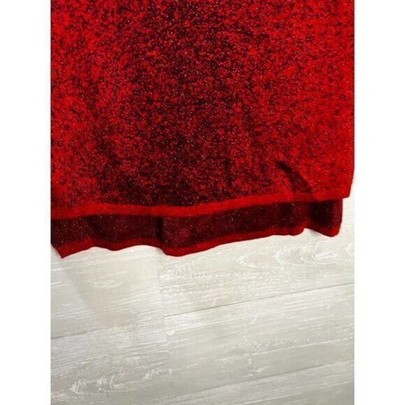 Apt. 9 Red‎ & Black Metallic Shimmer Tunic Knit Sweater XS - Picture 5 of 5